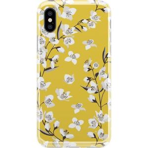 Casely iPhone X/XS Case | Outside The Lines | Crayola Marker | Classic Ultra Slim Design(Yellow Cherry Blossom Floral)
