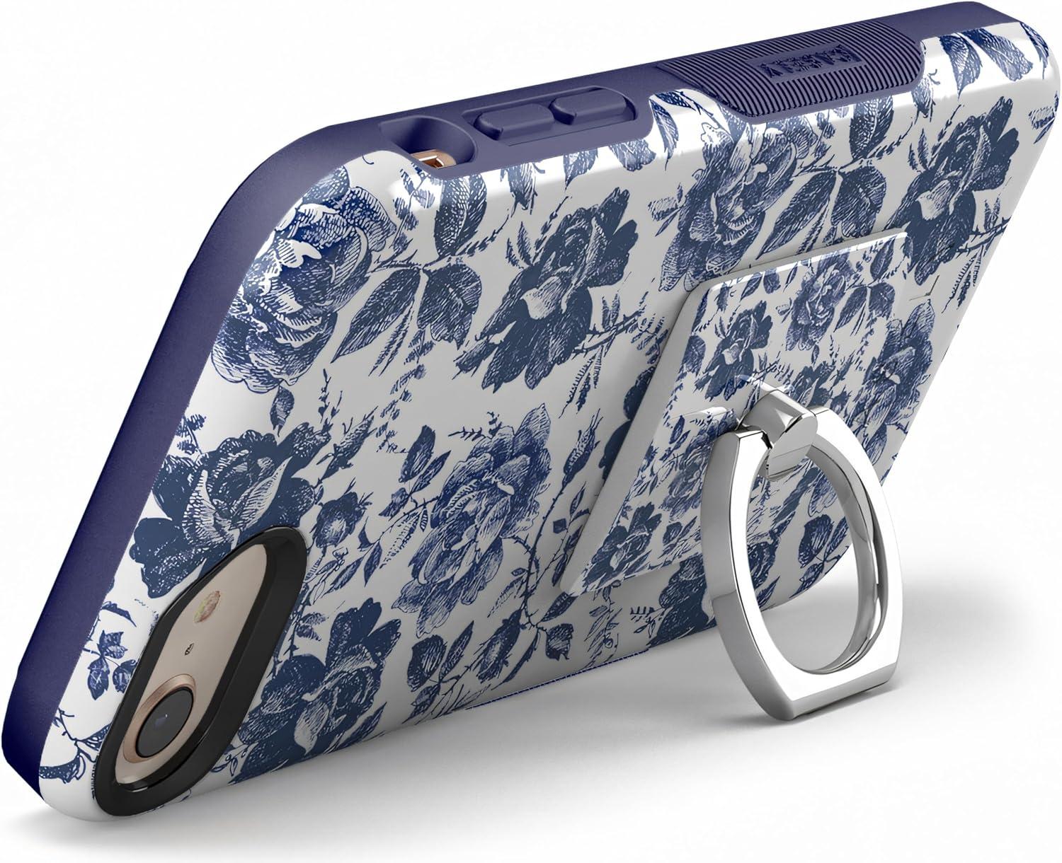 imageCasely Phone Ring Black Marble Phone Ring 360 Degree Complete Swivel Strong Adhesive Remove and Reuse Works on Any PhoneRose to Fame Blue White Rose