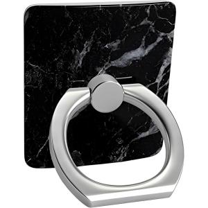 Casely Phone Ring | Black Marble Phone Ring | 360 Degree Complete Swivel, Strong Adhesive, Remove and Reuse, Works on Any Phone(02 Black Marble)