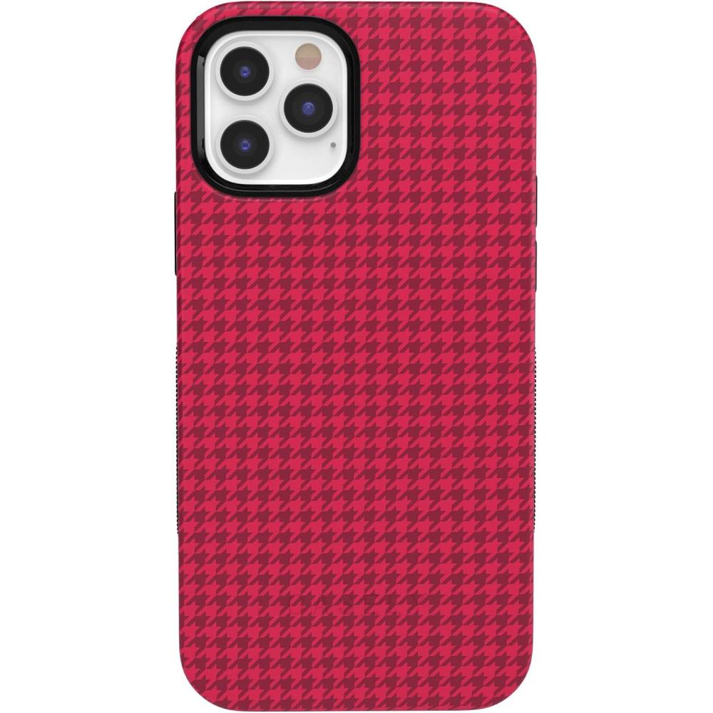 imageCasely iPhone 12 Pro Max Case  Mystic Meadow  Green Gardens  Bold Protective Design  MagSafe Compatible DesignBest Dressed  Red Houndstooth