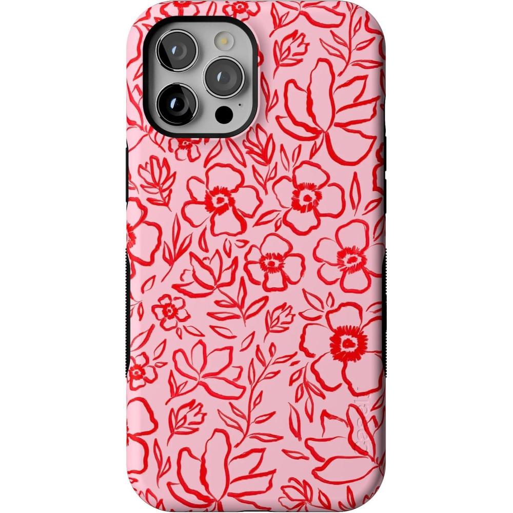imageCasely iPhone 12 Pro Max Case  Mystic Meadow  Green Gardens  Bold Protective Design  MagSafe Compatible DesignBlush Garden  Floral Doodle