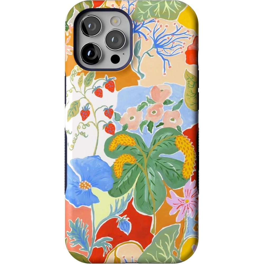 imageCasely iPhone 12 Pro Max Case  Mystic Meadow  Green Gardens  Bold Protective Design  MagSafe Compatible DesignBotanical Blooms  Floral Patchwork
