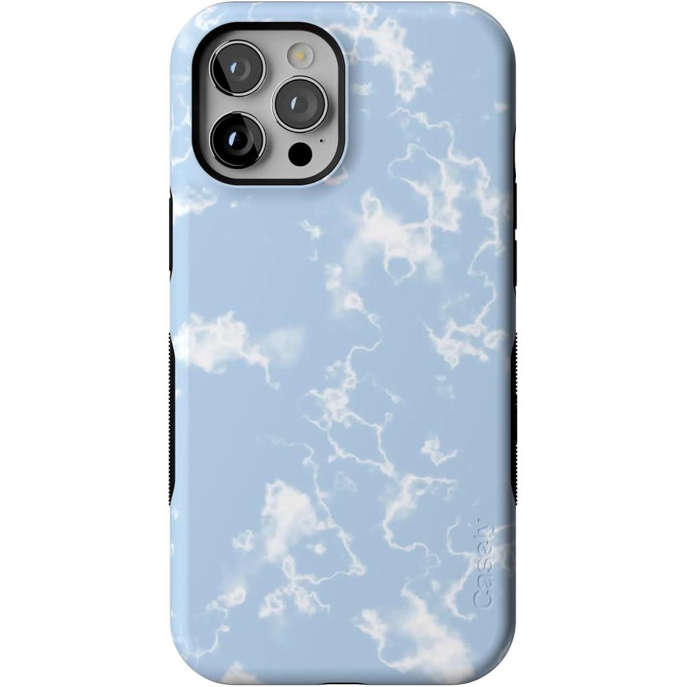 imageCasely iPhone 12 Pro Max Case  Mystic Meadow  Green Gardens  Bold Protective Design  MagSafe Compatible DesignLight Blue Skies  Marble Clouds