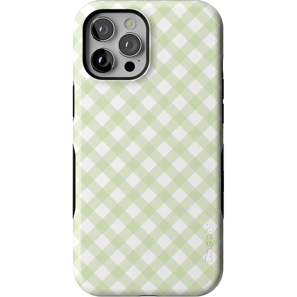 imageCasely iPhone 12 Pro Max Case  Mystic Meadow  Green Gardens  Bold Protective Design  MagSafe Compatible DesignMint Lattice  Sunday Best  Green Gingham