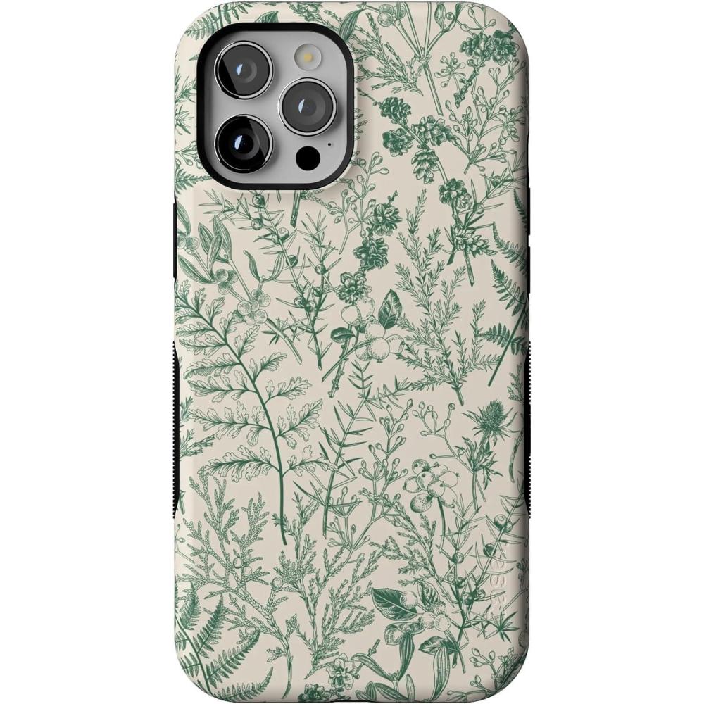 imageCasely iPhone 12 Pro Max Case  Mystic Meadow  Green Gardens  Bold Protective Design  MagSafe Compatible DesignSage Garden  Green Floral Case