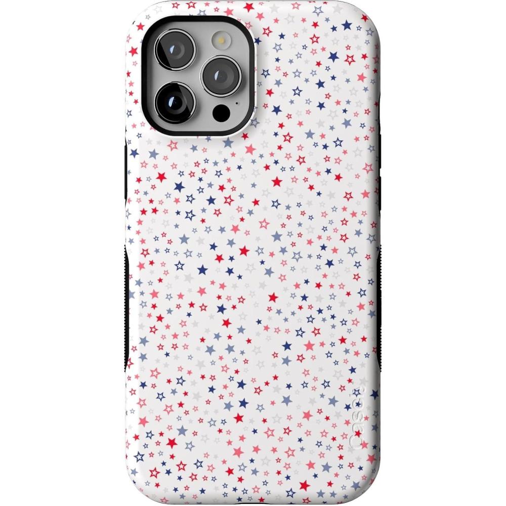 imageCasely iPhone 12 Pro Max Case  Mystic Meadow  Green Gardens  Bold Protective Design  MagSafe Compatible DesignSeeing Stars  Red  White  Blue