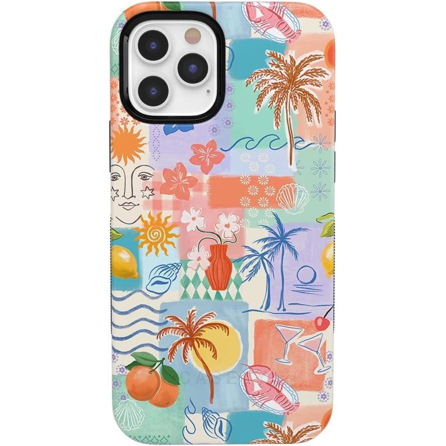 imageCasely iPhone 12 Pro Max Case  Mystic Meadow  Green Gardens  Bold Protective Design  MagSafe Compatible DesignTropical Heat  Beachy Collage