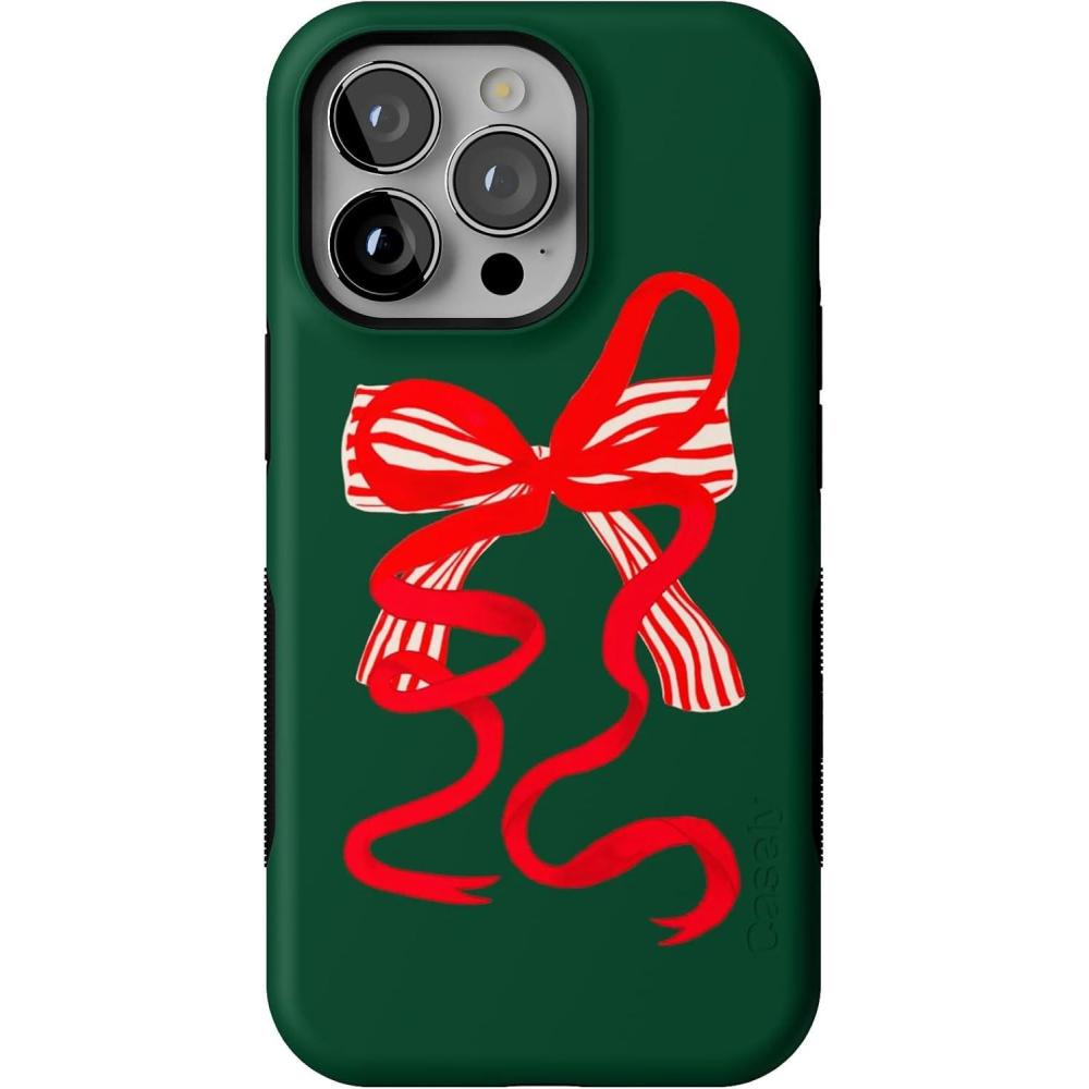 imageCasely iPhone 13 Pro Case  Santas Favorite  Holiday Bow  Bold Protective Design  MagSafe Compatible Design