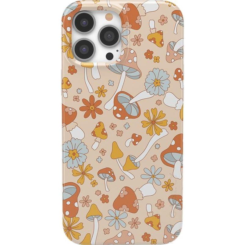 imageCasely iPhone 13 Pro Max Case  Clear Skies  Clear Shimmer  Compatible with MagSafe  Classic Ultra Slim DesignMushroom Magic  Retro Floral Case