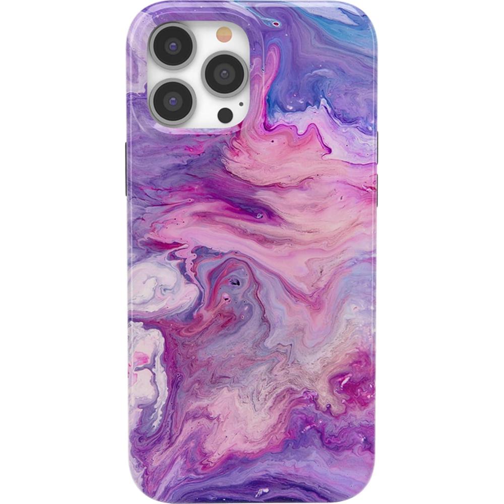 imageCasely iPhone 13 Pro Max Case  Clear Skies  Clear Shimmer  Compatible with MagSafe  Classic Ultra Slim DesignTie Dying Over You  Purple Marble