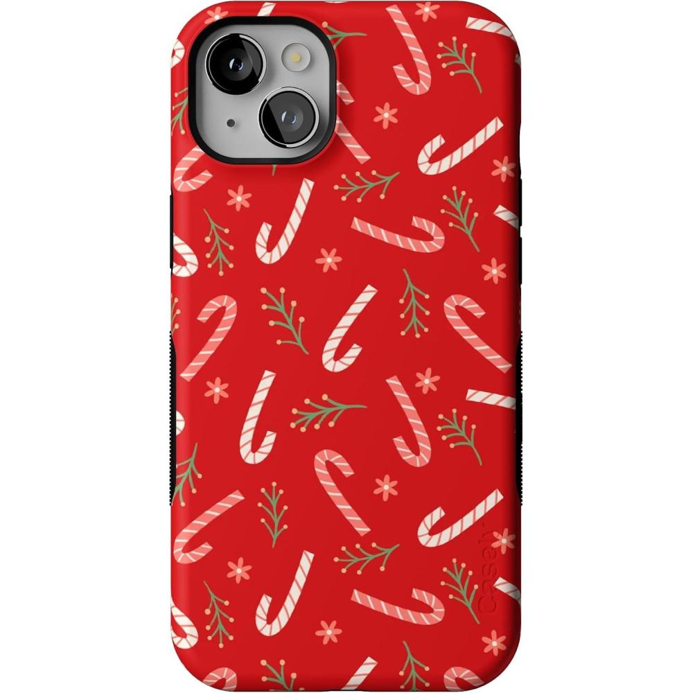 imageCasely iPhone 14 Plus Case  Peppermint Kiss  Candy Cane  Bold Protective Design  MagSafe Compatible Design