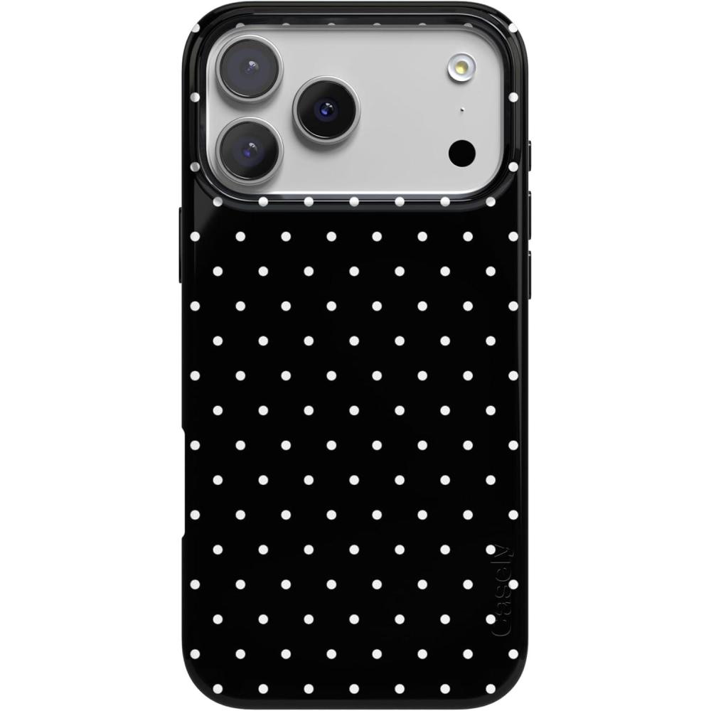 imageCasely iPhone 17 Pro Case  Chelsea Checker  Starlight Tiles  Compatible with MagSafe  Classic Ultra Slim DesignOn the Dot  Black Polka Dot
