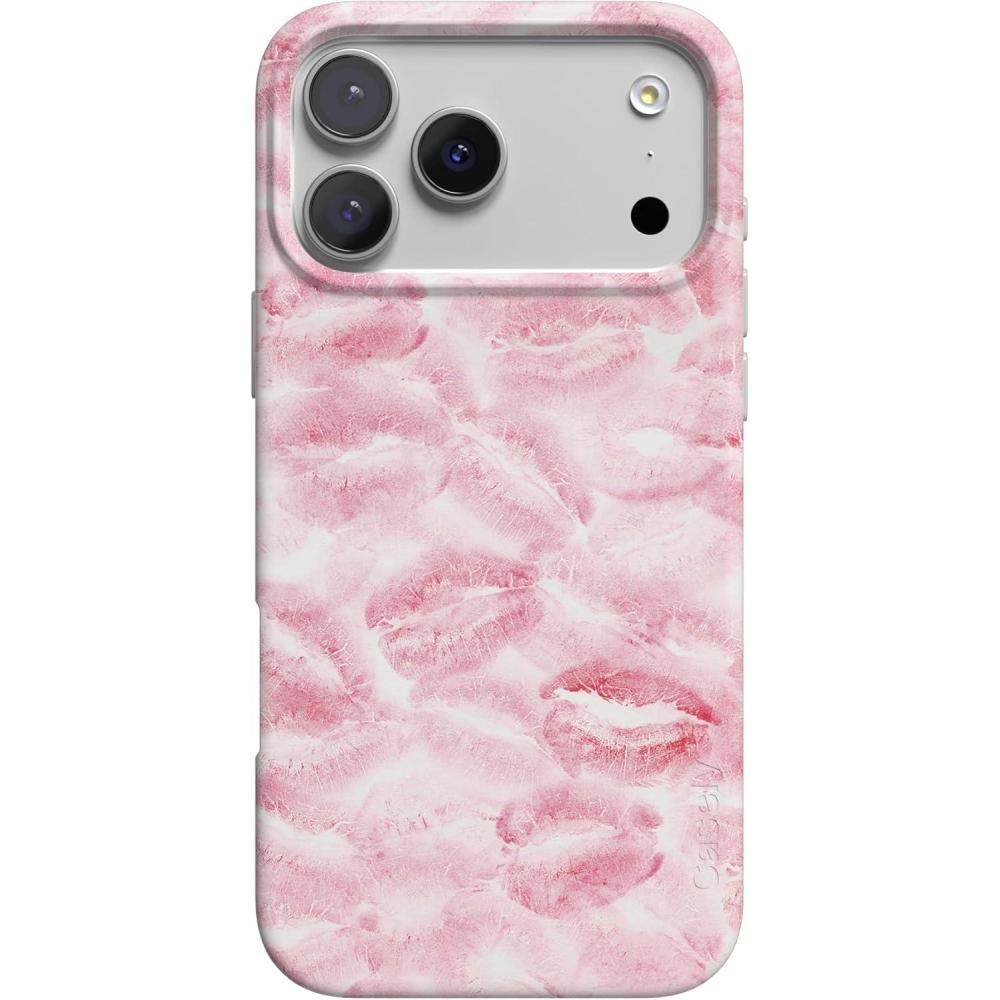 imageCasely iPhone 17 Pro Case  Chelsea Checker  Starlight Tiles  Compatible with MagSafe  Classic Ultra Slim DesignSealed with a Kiss  Pink Lipstick