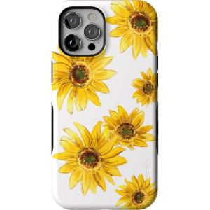 Casely iPhone 12 Pro Max Case | Mystic Meadow | Green Gardens | Bold Protective Design | MagSafe Compatible Design(Bright Yellow Sunflowers Floral)