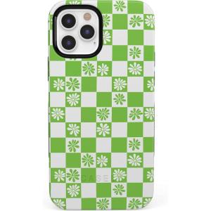 Casely iPhone 12 Pro Max Case | Mystic Meadow | Green Gardens | Bold Protective Design | MagSafe Compatible Design(Check Mate | Daisy Checkerboard Floral)