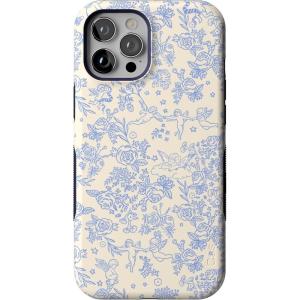 Casely iPhone 12 Pro Max Case | Mystic Meadow | Green Gardens | Bold Protective Design | MagSafe Compatible Design(Cupid’s Canvas | Periwinkle Floral)