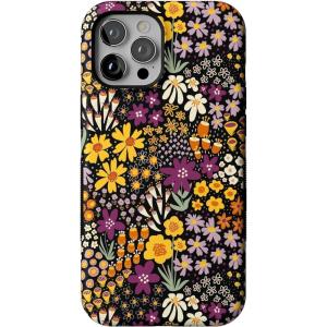 Casely iPhone 12 Pro Max Case | Mystic Meadow | Green Gardens | Bold Protective Design | MagSafe Compatible Design(Falling for You | Plum Floral)