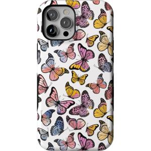 Casely iPhone 12 Pro Max Case | Mystic Meadow | Green Gardens | Bold Protective Design | MagSafe Compatible Design(Free Spirit | Rainbow Butterfly)