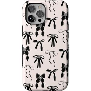 Casely iPhone 12 Pro Max Case | Mystic Meadow | Green Gardens | Bold Protective Design | MagSafe Compatible Design(Goth Girlie | Black Bows)