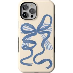 Casely iPhone 12 Pro Max Case | Mystic Meadow | Green Gardens | Bold Protective Design | MagSafe Compatible Design(Heartstrings | Blue Bow)