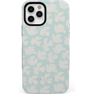 Casely iPhone 12 Pro Max Case | Mystic Meadow | Green Gardens | Bold Protective Design | MagSafe Compatible Design(Love Birds | White Doves)