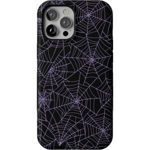 Casely iPhone 12 Pro Max Case | Mystic Meadow | Green Gardens | Bold Protective Design | MagSafe Compatible Design(Midnight Web | Spider Web)