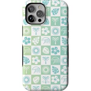 Casely iPhone 12 Pro Max Case | Mystic Meadow | Green Gardens | Bold Protective Design | MagSafe Compatible Design(Pura Vida | Coastal Checkers)
