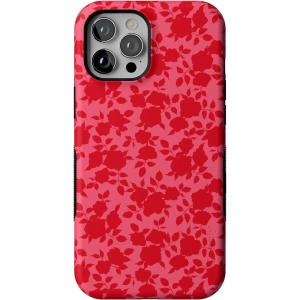 Casely iPhone 12 Pro Max Case | Mystic Meadow | Green Gardens | Bold Protective Design | MagSafe Compatible Design(Rose Garden | Red Floral Aesthetic)