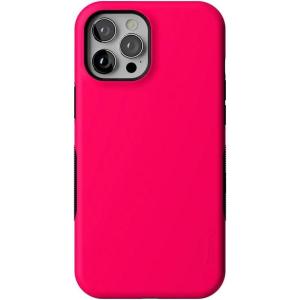 Casely iPhone 12 Pro Max Case | Mystic Meadow | Green Gardens | Bold Protective Design | MagSafe Compatible Design(Think Pink | Solid Neon Pink)