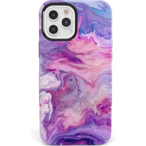 Casely iPhone 12 Pro Max Case | Mystic Meadow | Green Gardens | Bold Protective Design | MagSafe Compatible Design(Tie Dying Over You Purple Marble)