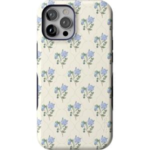 Casely iPhone 12 Pro Max Case | Mystic Meadow | Green Gardens | Bold Protective Design | MagSafe Compatible Design(Vintage Garden | Blue Hydrangea)
