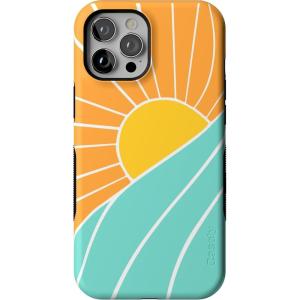 Casely iPhone 12 Pro Max Case | Mystic Meadow | Green Gardens | Bold Protective Design | MagSafe Compatible Design(Waves & Rays | Sunshine)