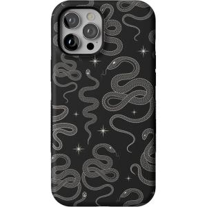 Casely iPhone 12 Pro Max Case | Mystic Meadow | Green Gardens | Bold Protective Design | MagSafe Compatible Design(We’re Ready For It | Black Serpent)