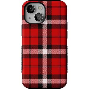 Casely iPhone 13 Mini Case | As if! | Red Plaid | Bold Protective Design | MagSafe Compatible Design