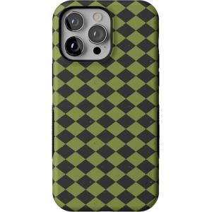 Casely iPhone 13 Pro Case | Harlequin Wicked Diamond | Black and Green | Bold Protective Design | MagSafe Compatible Design