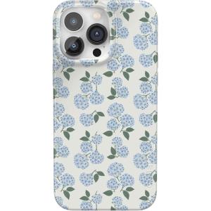 Casely iPhone 13 Pro Max Case | Clear Skies | Clear Shimmer | Compatible with MagSafe | Classic Ultra Slim Design(Nantucket Cottage | Blue Hydrangea)