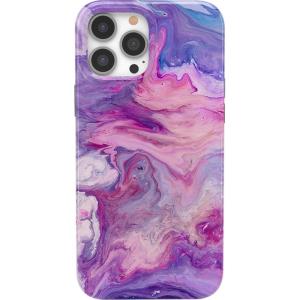 Casely iPhone 13 Pro Max Case | Clear Skies | Clear Shimmer | Compatible with MagSafe | Classic Ultra Slim Design(Tie Dying Over You | Purple Marble)