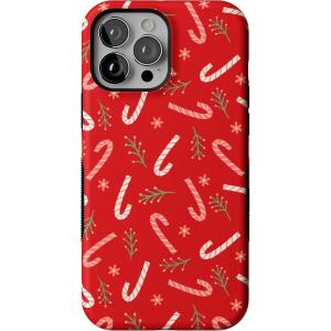 Casely iPhone 13 Pro Max Case | Peppermint Kiss | Candy Cane | Bold Protective Design | MagSafe Compatible Design