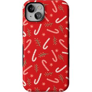 Casely iPhone 14 Plus Case | Peppermint Kiss | Candy Cane | Bold Protective Design | MagSafe Compatible Design