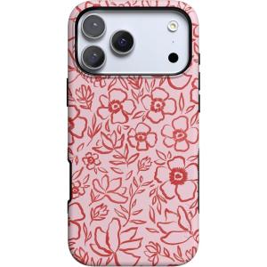 Casely iPhone 17 Pro Case | Be Mine | Tiny Hearts | Bold Protective Design | Compatible with MagSafe(Blush Garden | Floral Doodle)