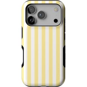 Casely iPhone 17 Pro Case | Be Mine | Tiny Hearts | Bold Protective Design | Compatible with MagSafe(Butter Yellow Stripes | Sunday Best)