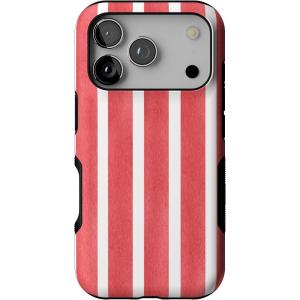 Casely iPhone 17 Pro Case | Be Mine | Tiny Hearts | Bold Protective Design | Compatible with MagSafe(East Coast Summer | Red Stripes)