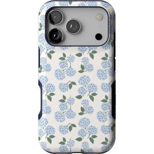 Casely iPhone 17 Pro Case | Be Mine | Tiny Hearts | Bold Protective Design | Compatible with MagSafe(Nantucket Cottage | Blue Hydrangea)