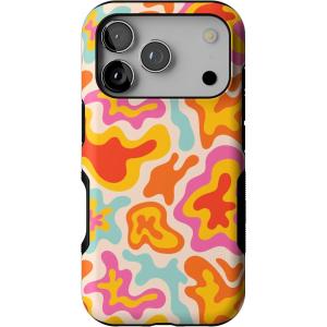 Casely iPhone 17 Pro Case | Be Mine | Tiny Hearts | Bold Protective Design | Compatible with MagSafe(Tropical Color Splash | Abstract Retro)