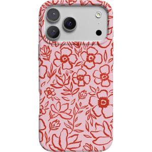 Casely iPhone 17 Pro Case | Chelsea Checker | Starlight Tiles | Compatible with MagSafe | Classic Ultra Slim Design(Blush Garden | Floral Doodle)