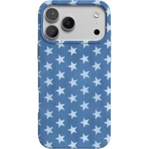 Casely iPhone 17 Pro Case | Chelsea Checker | Starlight Tiles | Compatible with MagSafe | Classic Ultra Slim Design(Coastal Blues | Denim Stars)