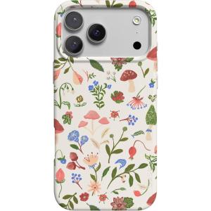 Casely iPhone 17 Pro Case | Chelsea Checker | Starlight Tiles | Compatible with MagSafe | Classic Ultra Slim Design(Garden Party | Mushroom Floral)