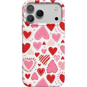 Casely iPhone 17 Pro Case | Chelsea Checker | Starlight Tiles | Compatible with MagSafe | Classic Ultra Slim Design(Love Struck | Heart Stickers)