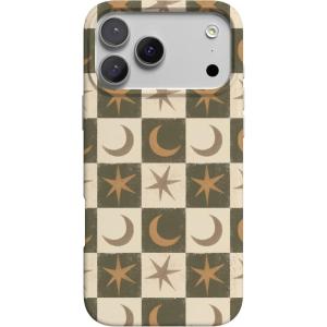 Casely iPhone 17 Pro Case | Chelsea Checker | Starlight Tiles | Compatible with MagSafe | Classic Ultra Slim Design(Mystic Moonstar | Green Celestial)