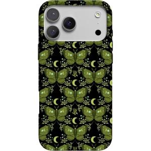 Casely iPhone 17 Pro Case | Chelsea Checker | Starlight Tiles | Compatible with MagSafe | Classic Ultra Slim Design(Mystic Moths | Green Twilight)